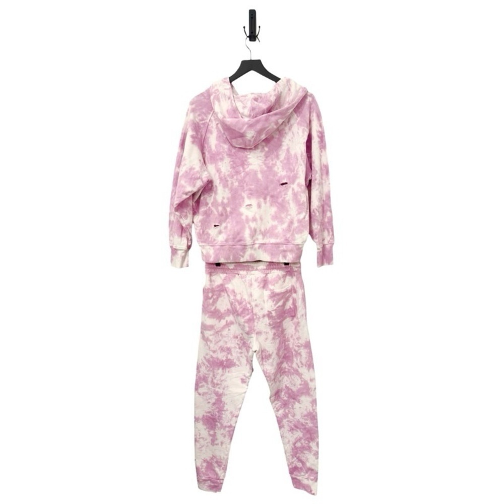 LOVESHACKFANCY Addison Distressed Hoodie and Yolanda Joggers in Purple Iris - Picture 4 of 4